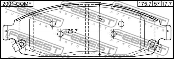 Febest 2001-COMF - КОЛОДКИ ТОРМОЗНЫЕ ПЕРЕДНИЕ autosila-amz.com