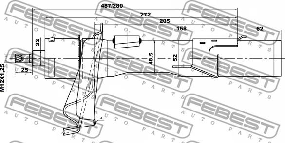 Febest 21665159FR - АМОРТИЗАТОР ПЕРЕДНИЙ ПРАВЫЙ FORD FOCUS C-MAX CAP 2006- [WDMO] autosila-amz.com