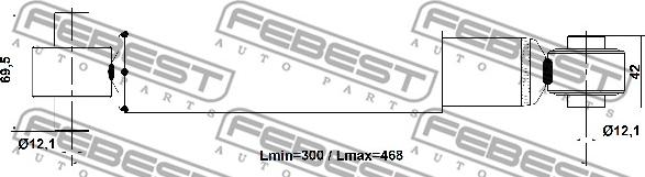 Febest 21110-011R - АМОРТИЗАТОР ЗАДНИЙ GAS.TWIN TUBE FORD FOCUS C-MAX CAP 2003-2007 [EU] autosila-amz.com