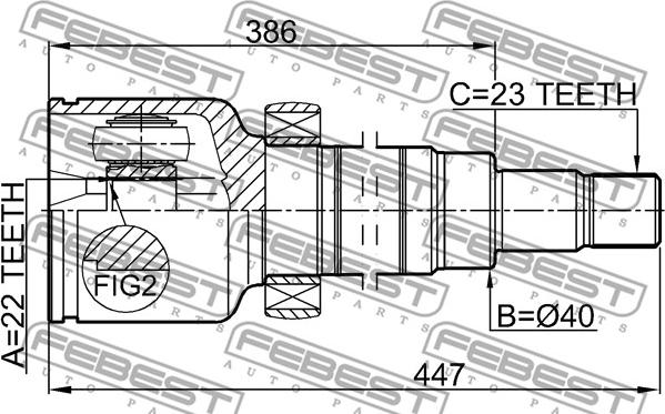 Febest 2111-FOCIIMTRH - ШРУС внутренний правый с валом к-кт!\ Ford C-Max/Focus 1.6i 10> autosila-amz.com