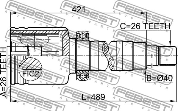 Febest 2111-TC726RH - Шрус внутренний правый 26x40x26 autosila-amz.com