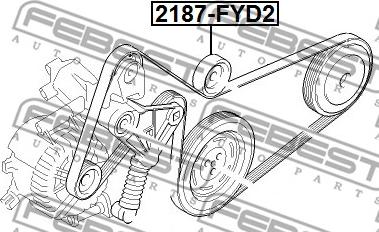 Febest 2187-FYD2 - РОЛИК НАТЯЖНОЙ КОМПЛЕКТ autosila-amz.com