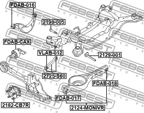 Febest 2124-MONIVR - РЫЧАГ ЗАДНИЙ НИЖНИЙ FORD autosila-amz.com