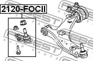 Febest 2120-FOCII - ОПОРА ШАРОВАЯ ПЕРЕДНЕГО НИЖНЕГО РЫЧАГА (FORD FOCUS II 2004-2008) FEBEST autosila-amz.com