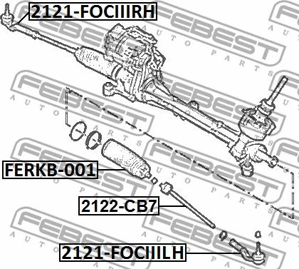 Febest 2121-FOCIIILH - наконечник рулевой левый!\ Ford C-Max/Grand C-Max/Focus 1.6/1.6TDCi/2.0TDCi 10> autosila-amz.com