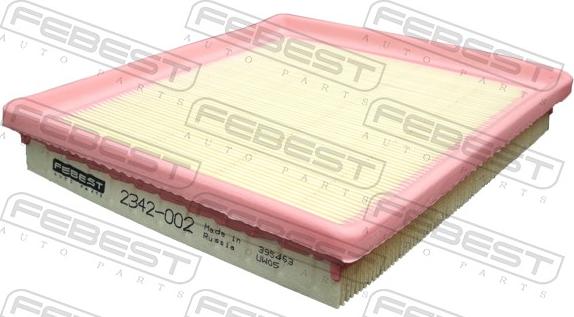 Febest 2342-002 - Воздушный фильтр, двигатель autosila-amz.com