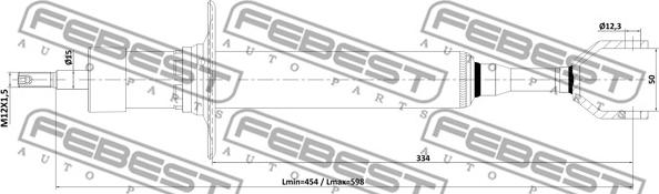 Febest 23110-001F - амортизатор передний газовый!\ Audi A4 94>/A6, Passat 97> autosila-amz.com