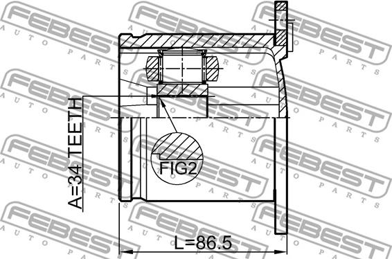 Febest 2311-CCLH - ШРУС внутренний к-кт!\ Audi A3, VW Golf V/Jetta V/Passat/Touran 03> autosila-amz.com