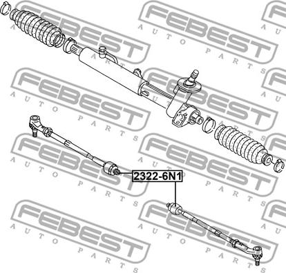 Febest 2322-6N1 - Осевой шарнир, рулевая тяга autosila-amz.com