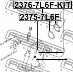 Febest 2376-7L6F-KIT - ПОРШЕНЬ СУППОРТА ТОРМОЗНОГО ПЕРЕДНЕГО РЕМКОМПЛЕКТ VOLKSWAGEN TOUAREG 2003-2010 autosila-amz.com