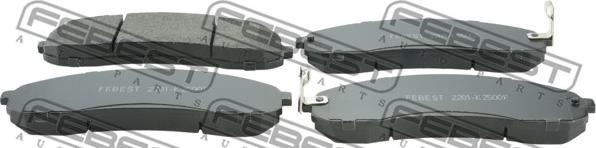 Febest 2201-K2500F - Тормозные колодки, дисковые, комплект autosila-amz.com