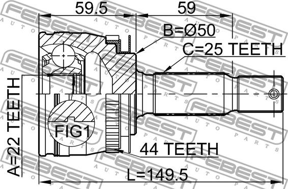 Febest 2210-CER16A44 - ШРУС наружный к-кт! ABS\ KIA Cerato 1.6 04> autosila-amz.com