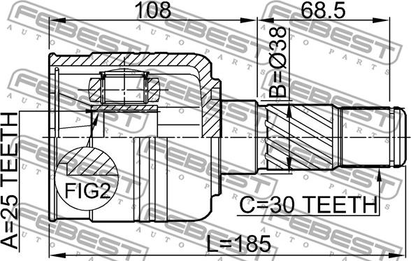 Febest 2211-SORLH - 2211-SORLH ШРУС внутренний лев Febest autosila-amz.com