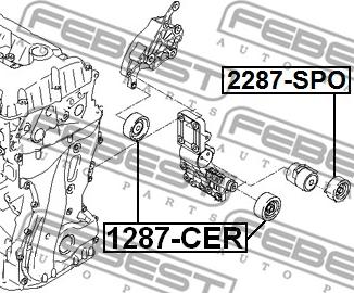 Febest 2287-SPO - РОЛИК НАТЯЖНОЙ KIA SPECTRA 2004- autosila-amz.com