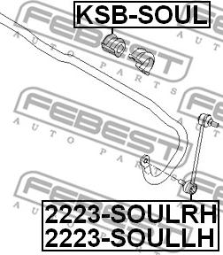 Febest KSB-SOUL - ВТУЛКА ПЕРЕДНЕГО СТАБИЛИЗАТОРА D20 (KIA SOUL 2008-) FEBEST autosila-amz.com