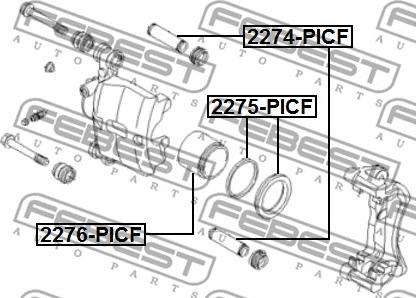 Febest 2275-PICF - Ремкомплект, тормозной суппорт autosila-amz.com