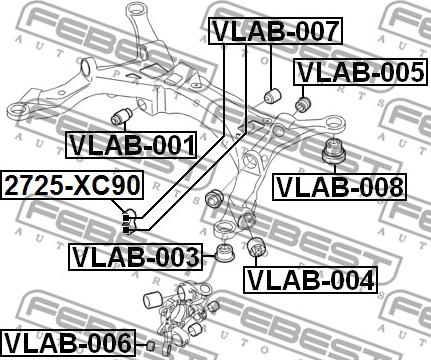 Febest VLAB-007 - Сайлентблок балки моста autosila-amz.com