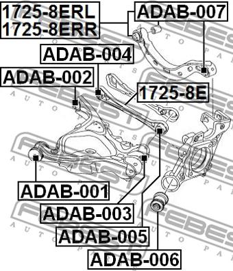 Febest ADAB-002 - Сайлентблок, рычаг подвески колеса autosila-amz.com