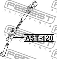 Febest AST-120 - ВАЛ КАРДАННЫЙ РУЛЕВОЙ НИЖНИЙ TOYOTA COROLLA 5D ZZE122 2001.10-2007.02 [GR] autosila-amz.com