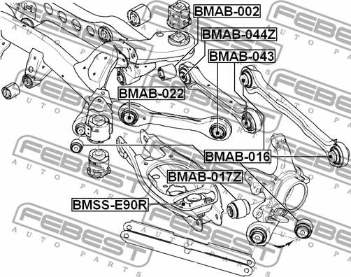 Febest BMAB-017Z - Сайленблок задней цапфы bmw x3 f25 2010- autosila-amz.com