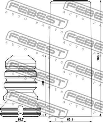 Febest BMSHB-E90R-KIT - BMSHB-E90R-KIT ПЫЛЬНИК ЗАДНЕГО АМОРТИЗАТОРА С ОТБОЙНИКОМ КОМПЛЕКТ autosila-amz.com