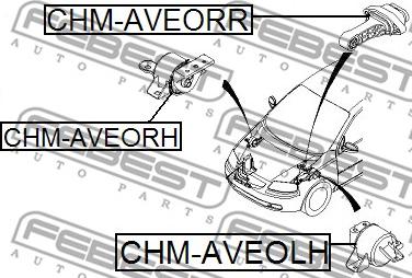 Febest CHM-AVEORR - ПОДУШКА ДВИГАТЕЛЯ ЗАДНЯЯ CHEVROLET AVEO SEDAN 2004-2006 [MEX] autosila-amz.com