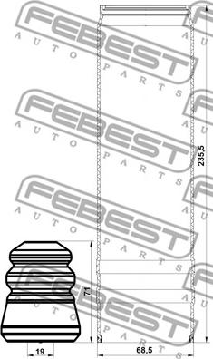 Febest CHSHB-J300R-KIT - ПЫЛЬНИК ЗАДНЕГО АМОРТИЗАТОРА С ОТБОЙНИКОМ КОМПЛЕКТ OPEL AMPERA - ALL YEARS [GMIO] autosila-amz.com