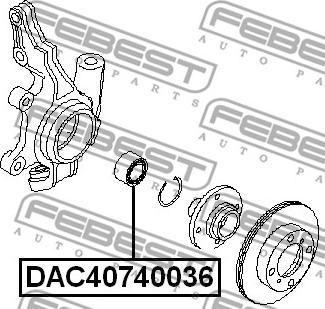 Febest DAC40740036 - ПОДШИПНИК СТУПИЧНЫЙ ПЕРЕДНИЙ 40X74X36 autosila-amz.com