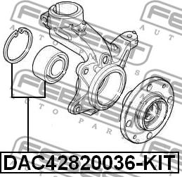 Febest DAC42820036-KIT - ПОДШИПНИК СТУПИЧНЫЙ ПЕРЕДНИЙ (42x82x36) (PEUGEOT PARTNER 1996-) FEBEST autosila-amz.com