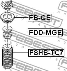 Febest FDD-MGE - отбойник амортизатора переднего!\ Ford Mondeo 2.0 16V/TDDi/TDCi/Transit Connect 02> autosila-amz.com