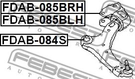 Febest FDAB-085BRH - Сайлентблок, рычаг подвески колеса autosila-amz.com