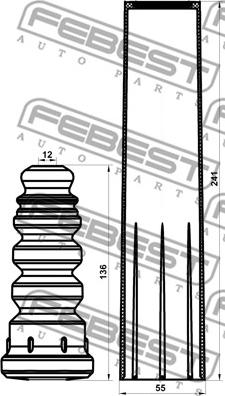 Febest FDSHB-KUGR-KIT - ПЫЛЬНИК ЗАДНЕГО АМОРТИЗАТОРА С ОТБОЙНИКОМ КОМПЛЕКТ FORD FOCUS C-MAX CAP 2003-2007 [EU] autosila-amz.com