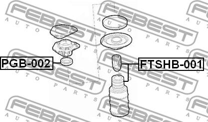 Febest FTSHB-001 - Пыльник амортизатора переднего FIAT DUCATO RUSSIA 2008- FEBEST FTSHB-001 autosila-amz.com