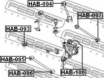 Febest HAB-095 - Сайлентблок, рычаг подвески колеса autosila-amz.com