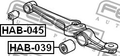 Febest HAB-045 - САЙЛЕНБЛОК ПЕРЕДНЕГО НИЖНЕГО РЫЧАГА (HONDA CIVIC/CIVIC CRX EF#/EJ7 1987-1998) FEBEST autosila-amz.com