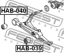 Febest HAB-039 - Сайлентблок, рычаг подвески колеса autosila-amz.com