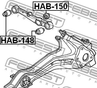 Febest HAB-148 - Сайлентблок, рычаг подвески колеса autosila-amz.com