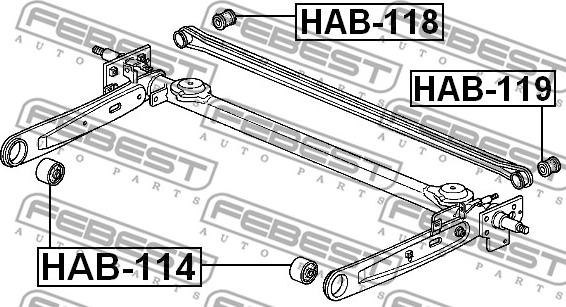 Febest HAB-114 - Сайлентблок балки моста autosila-amz.com