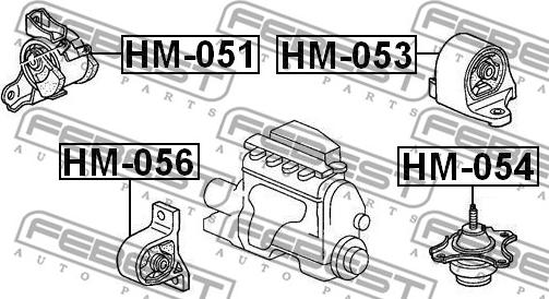 Febest HM-054 - ПОДУШКА ДВИГАТЕЛЯ ЛЕВАЯ ГИДРАВЛИЧЕСКАЯ (HONDA CIVIC EU/EP/ES 2001-2006) FEBEST autosila-amz.com