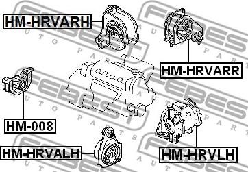 Febest HM-HRVALH - подушка двигателя передняя левая!\ Honda Hr-V GH1/GH2/GH3/GH4 98-05 autosila-amz.com