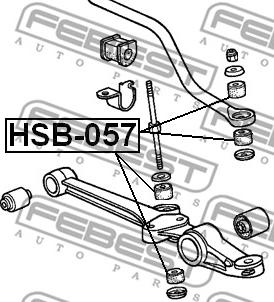 Febest HSB-057 - втулка тяги стабилизатора переднего!\ KIA K2500/K2700/K3000 97> autosila-amz.com