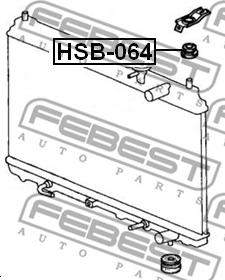 Febest HSB-064 - втулка крепления радиатора!\ Honda Accord Cl# 2002-2008 autosila-amz.com