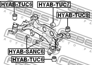 Febest HYAB-SANC6 - САЙЛЕНБЛОК ПОДУШКИ ДИФФЕРЕНЦИАЛА (HYUNDAI TUCSON 2004-2010) FEBEST autosila-amz.com