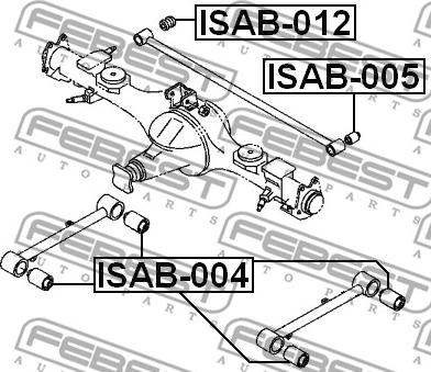 Febest ISAB-005 - Сайлентблок, рычаг подвески колеса autosila-amz.com