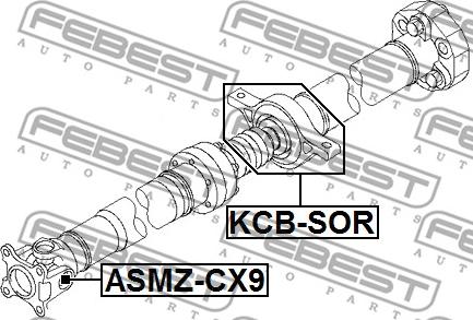 Febest KCB-SOR - подшипник подвесной!\ Honda Pilot,Hyundai IX35/Tucson,Kia Sorento/Sportage 02> autosila-amz.com