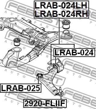 Febest LRAB-024LH - Сайлентблок, рычаг подвески колеса autosila-amz.com