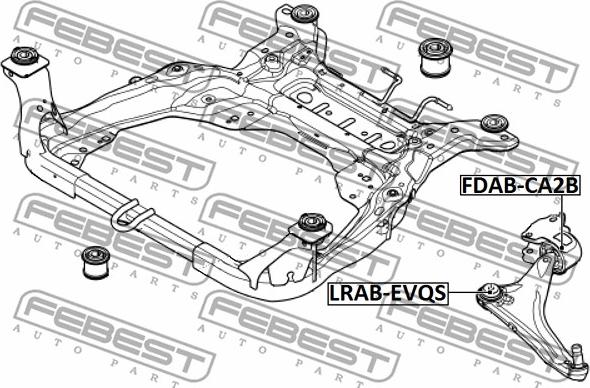 Febest LRAB-EVQS - Сайлентблок, рычаг подвески колеса autosila-amz.com