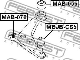 Febest MAB-056 - сайлентблок перед.рычага зад.!\ Mitsubishi Lancer 1.6-2.0 03> autosila-amz.com