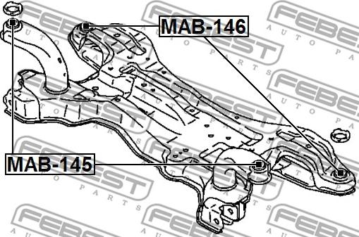 Febest MAB-146 - Сайлентблок балки моста autosila-amz.com