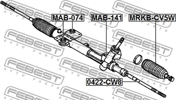 Febest MAB-141 - Сайленблок рулевой рейки MITSUBISHI OUTLANDER CW# 2006-2012 autosila-amz.com